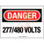 Panduit - PPS0710DV013 - 277/480 VOLTS DANGER Header Polyester Adhesive Sign|70387015 | ChuangWei Electronics