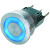 Schurter - 1241.6633.1124000 - IP40 Pnt Illum-Blue 125/250VAC, 5/3A SPDT 22mm Mmntry Med Stroke Steel PB Switch|70020854 | ChuangWei Electronics