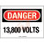 Panduit - PPS0710DV007 - 13800 VOLTS DANGER Header Polyester Adhesive Sign|70387009 | ChuangWei Electronics