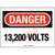 Panduit - PPS0710DV006 - 13200 VOLTS DANGER Header Polyester Adhesive Sign|70387008 | ChuangWei Electronics