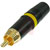 Neutrik - NYS373-4 - 1A Yellow RCA Plug with Gold PlatedContacts Black|70549473 | ChuangWei Electronics