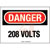Panduit - PPS0710DV008 - 208 VOLTS DANGER Header Polyester Adhesive Sign|70387010 | ChuangWei Electronics