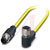 Phoenix Contact - 1406254 - 0.5 m Plug straight M12 to Socket angled M12 105C PVC 3-pos. shielded M12|70276722 | ChuangWei Electronics