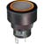 NKK Switches - YB215CWCKW01-5D-JS - BR AMBER/METALLIC SILVER CAP ON-(ON) SPDT ILLUMINATED PUSHBUTTON SWITCH|70192501 | ChuangWei Electronics