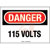 Panduit - PPS0710DV002 - 115 VOLTS DANGER Header Polyester Adhesive Sign|70387004 | ChuangWei Electronics