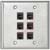 Belden - AX102012 - STAINLESS STEEL DOUBLE GANG 6-PORT KEYCONNECT FACEPLATE|70038312 | ChuangWei Electronics