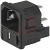 Schurter - 4301.0502 - Appliance Inlet w/Fusehldr; IEC; C14; 250VAC; 10A; 2P; Pnl Mt-Snap-1.5mm; QC; Int. Wired
