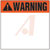 Panduit - C400X400A51 - 250 per roll WARNING orange and black polyester safety label 4.00